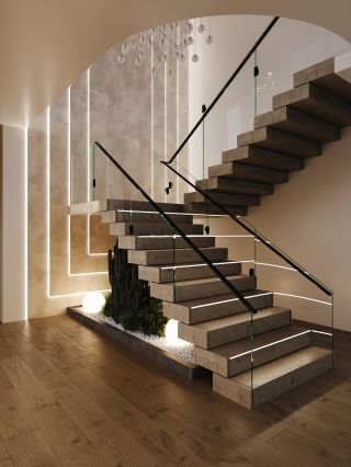 Schodiště jako dominanta prostoru v rodinným domě v Brně @ivanykdesign